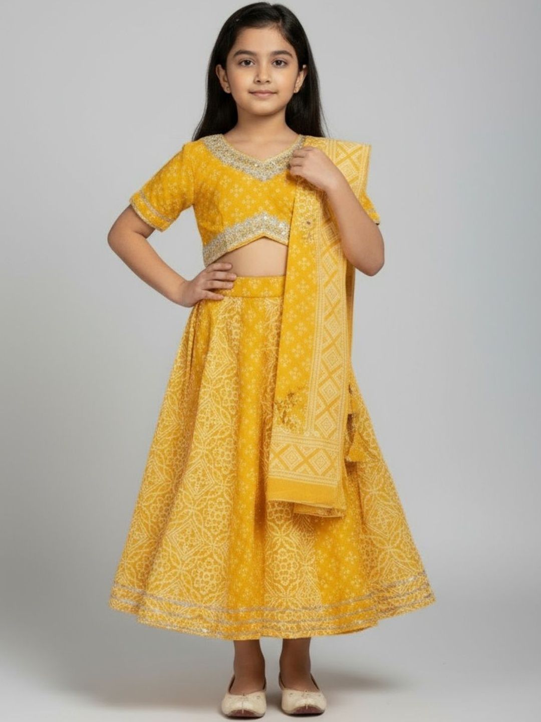 Biglilpeople Girls Printed Ready to Wear Lehenga & Blouse With Dupatta-picture-28