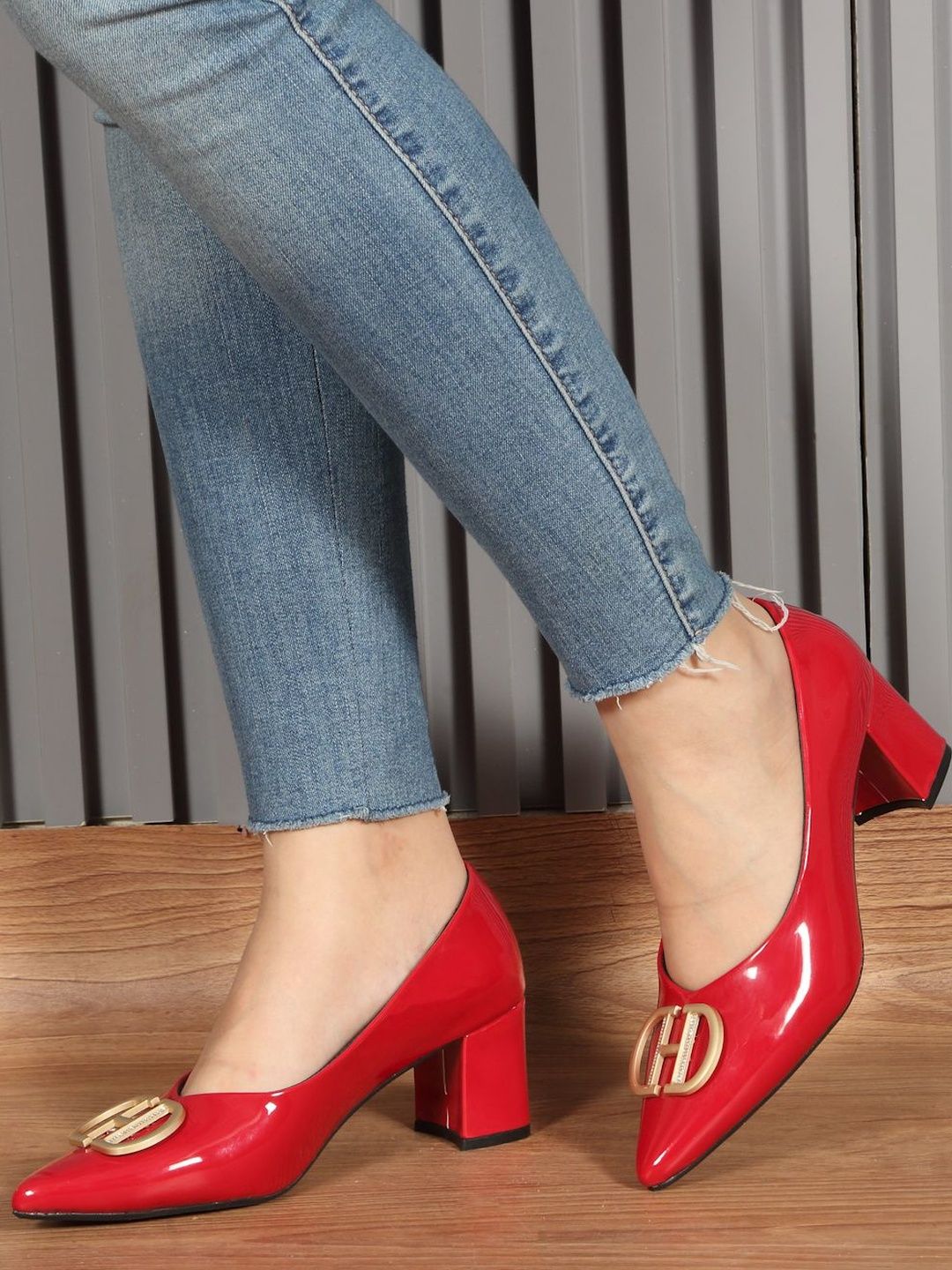 Flat n Heels Women Pointed Toe Block Heel Pumps-picture-23