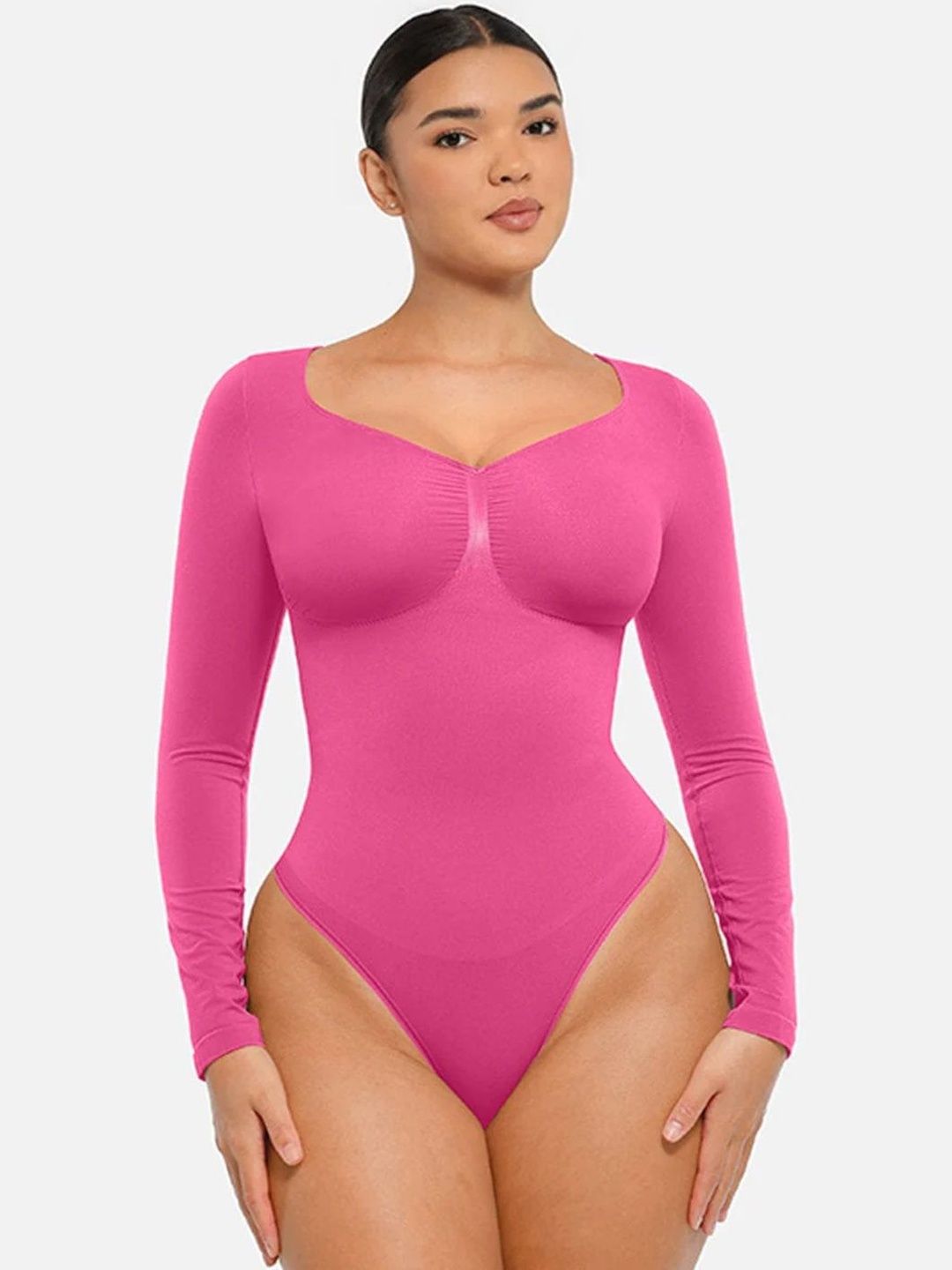 SHOP THE EDIT Women V-Neck Bodysuit-picture-15
