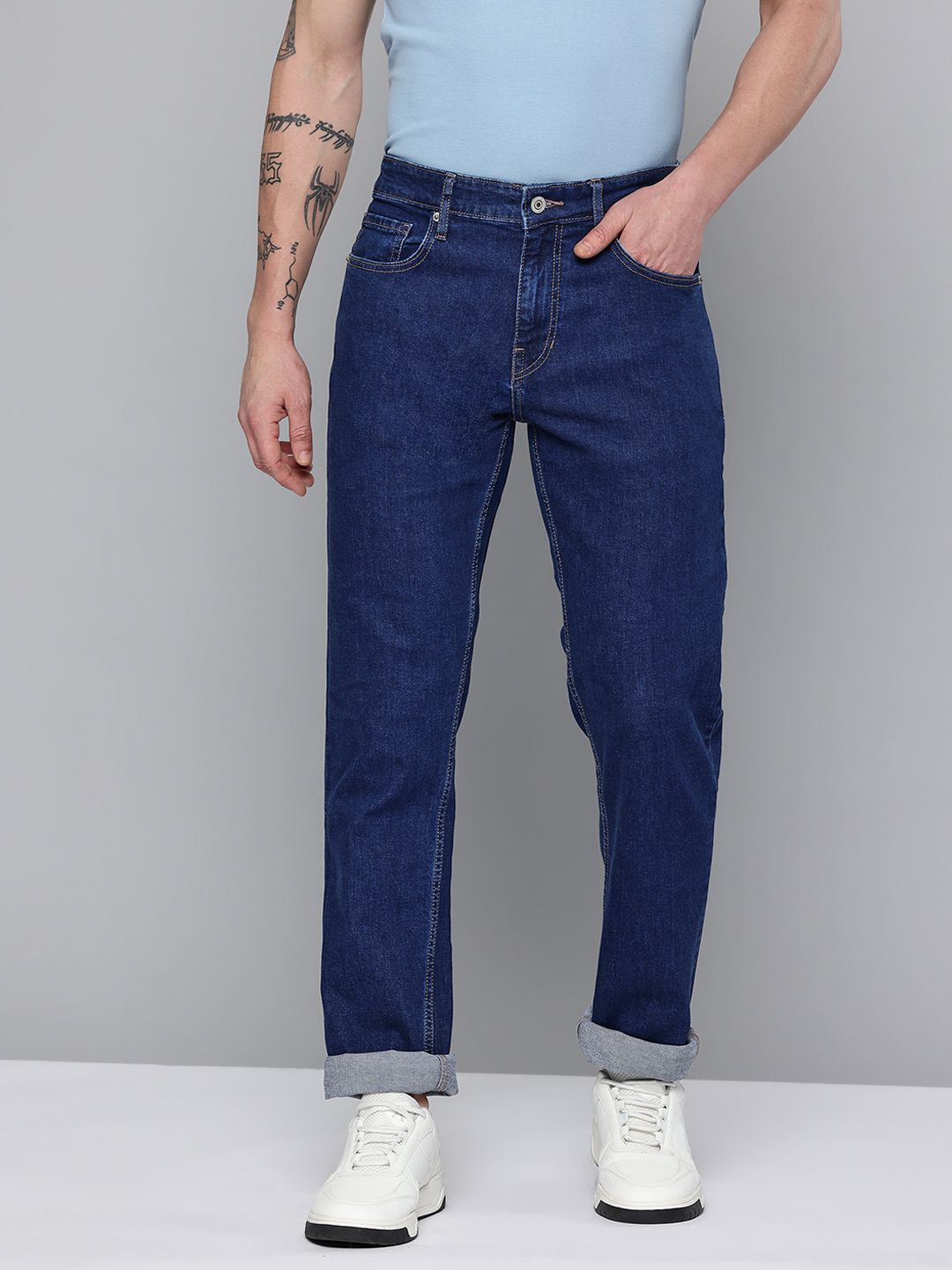 Flying Machine Men Tapered Slim Fit Mid-Rise Stretchable Jeans