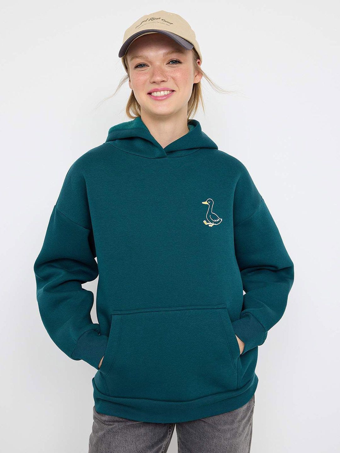 Trendyol Women Printed Hooded Sweatshirt-picture-27