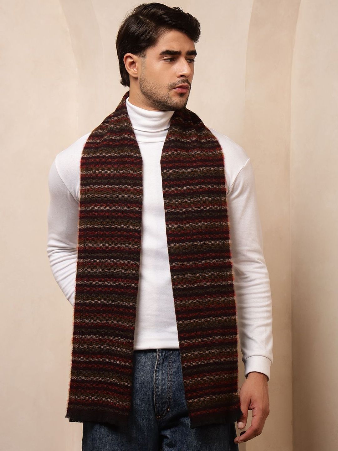 HANDICRAFT PALACE Men Striped Reversible Muffler-picture-19