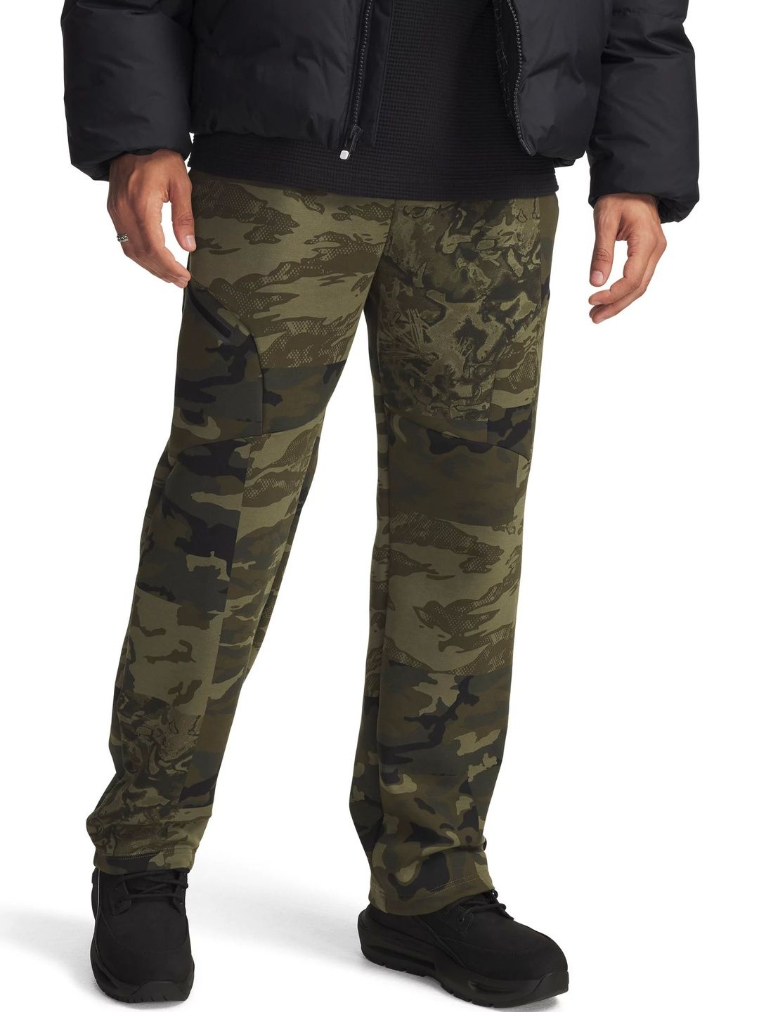 UNDER ARMOUR UA Unstoppable Men Camouflage Printed Fleece Relaxed-Fit Regular Track Pants-image-42