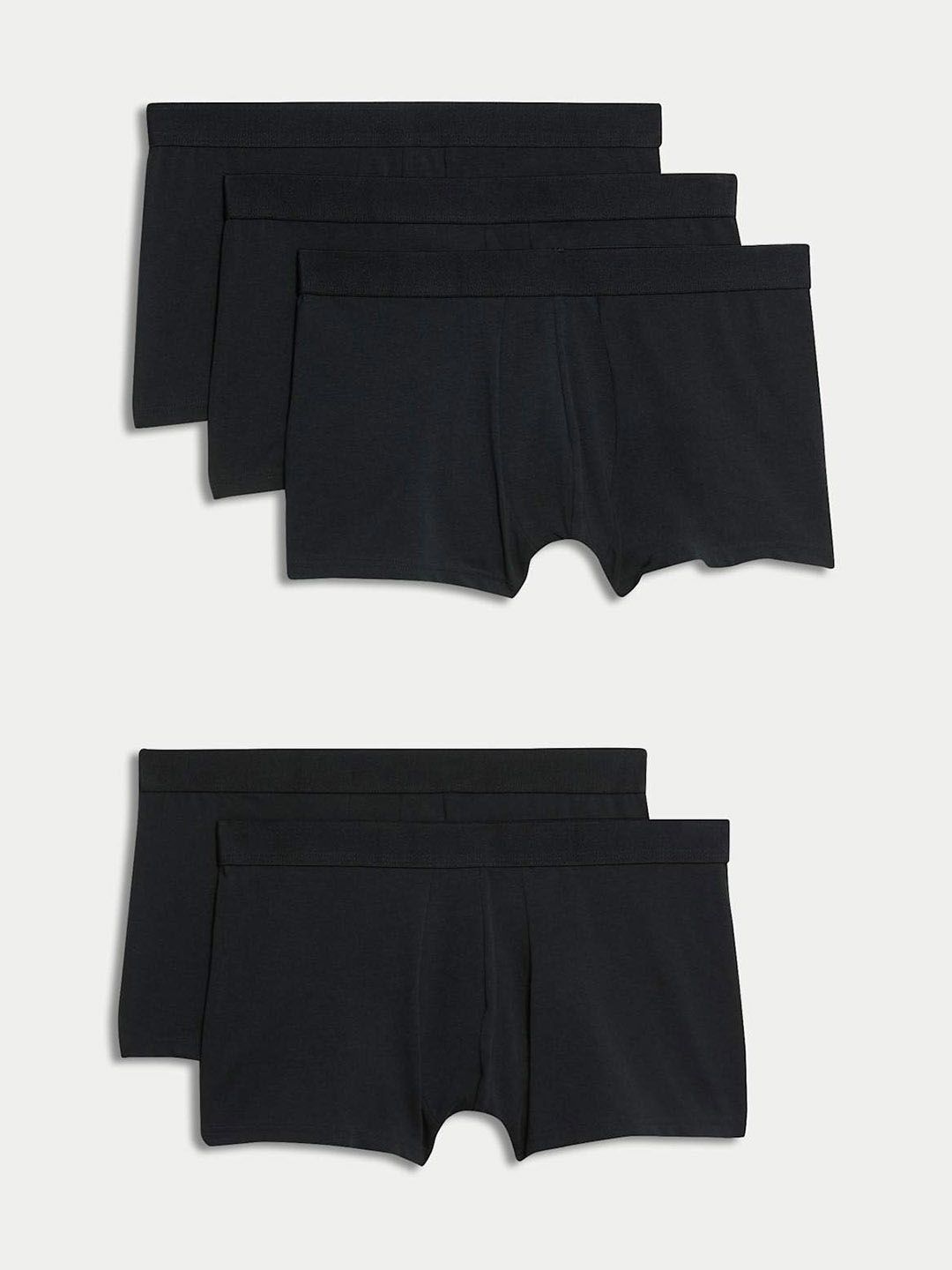 Marks & Spencer Men Pack Of 5 Cotton Mid-Rise Trunks-picture-14