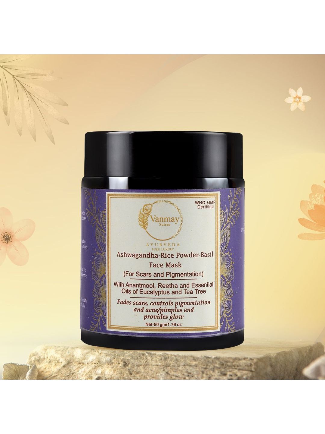 VANMAY SUTRAS Ashwagandha-Rice Powder-Basil Face Mask - 50 g-image-43
