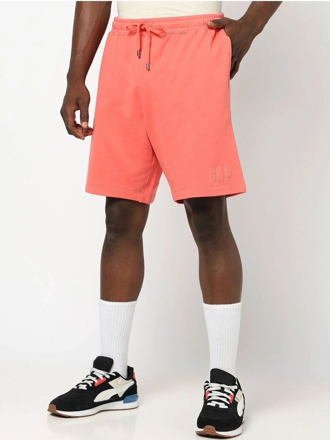 GAP Men Solid Mid-Rise Pure Cotton Sports Shorts-picture-14