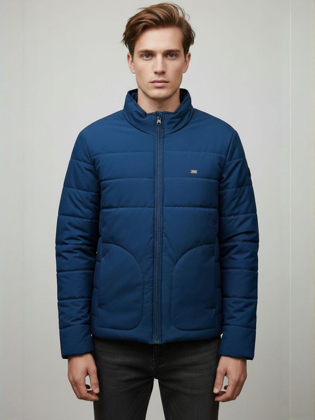 The Roadster Life Co Mock Collar Neck Puffer Jacket-image-9