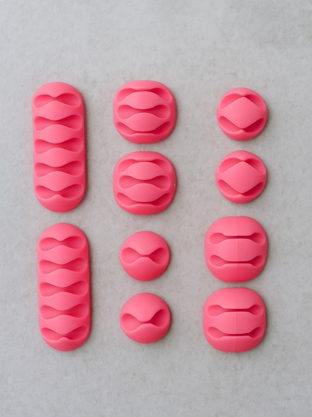 TASKHOUSE Pink 10 Pieces Adhesive Silicone Cable Clips Holders-picture-25