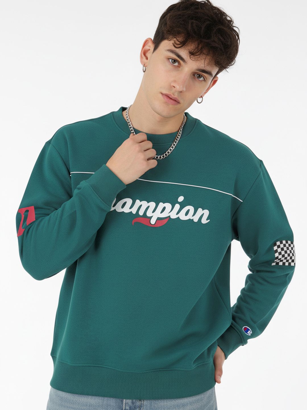 glitchez Contrast Piping Drop-Shoulder Graphic Printed Sweatshirt-picture-51
