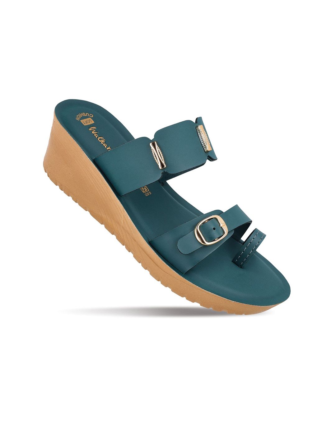 Walkaroo Women Wedge Heel Sandals with Buckles-picture-14