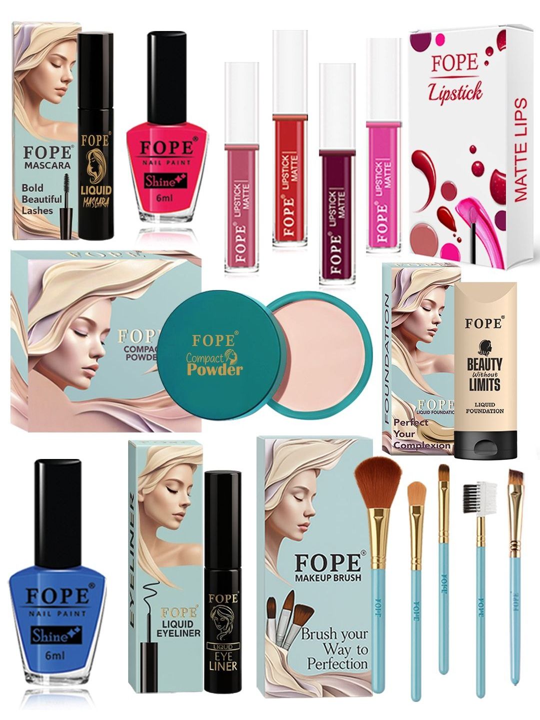 FOPE Set Of 15 All In One Long Lasting Matte Makeup Combo-image-36