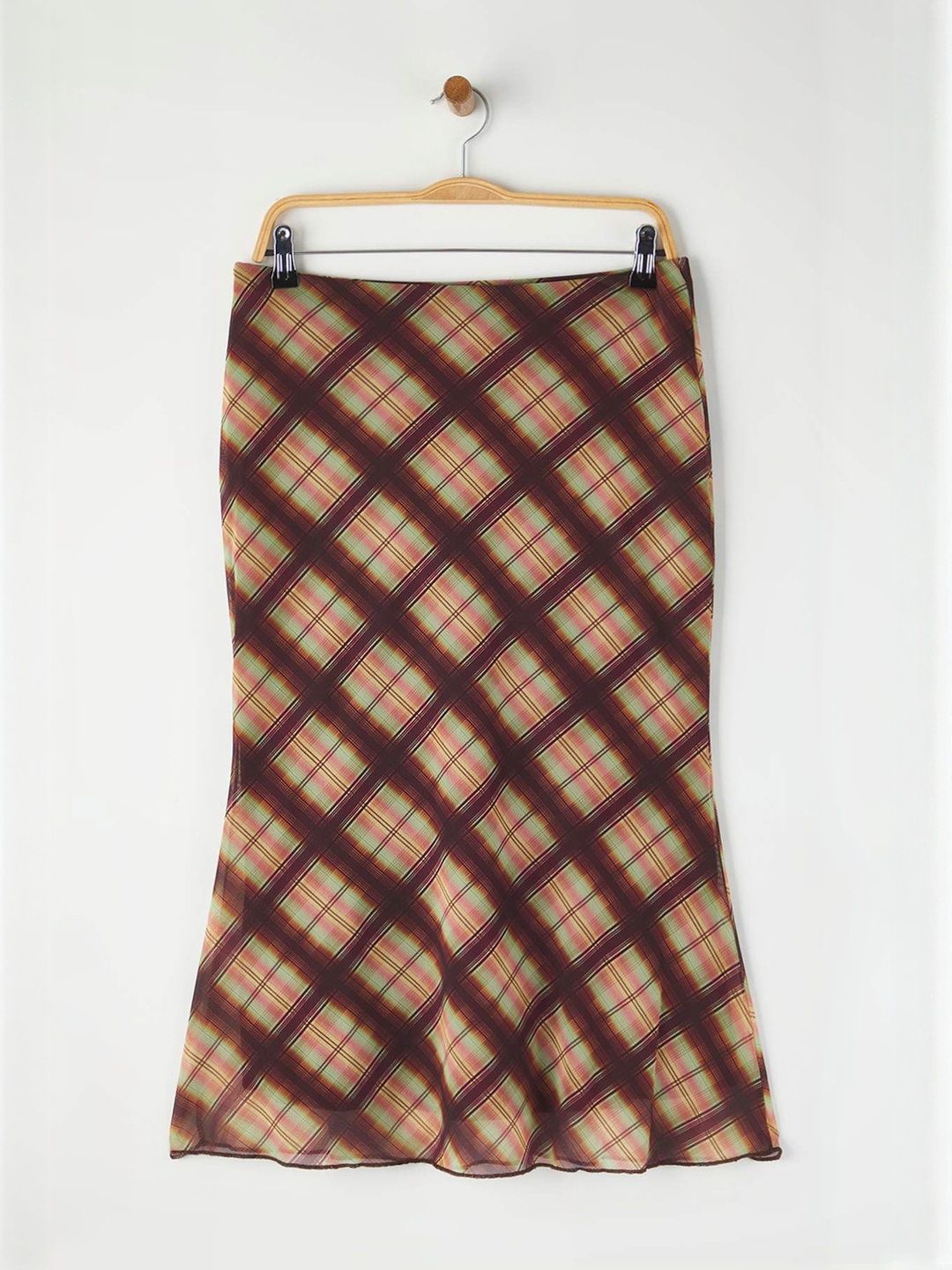Trendyol Women Checked Pencil Midi Skirt