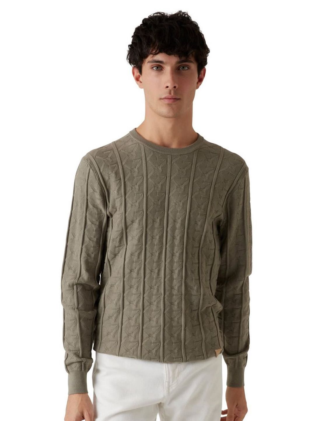 GUESS Men Cable Knit Polyester Pullover-picture-41
