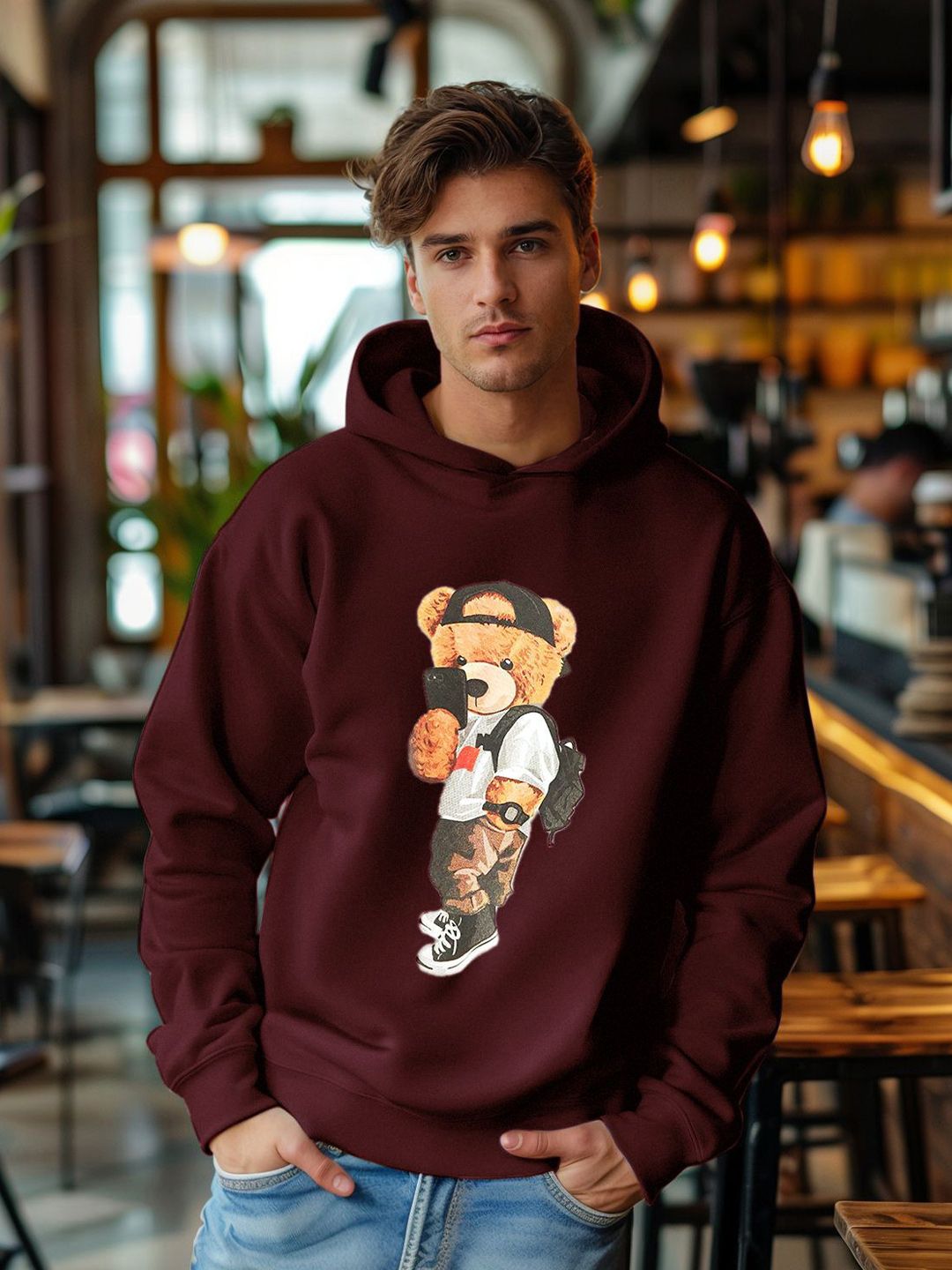 Trendyol Men Printed Hooded Sweatshirt-picture-32