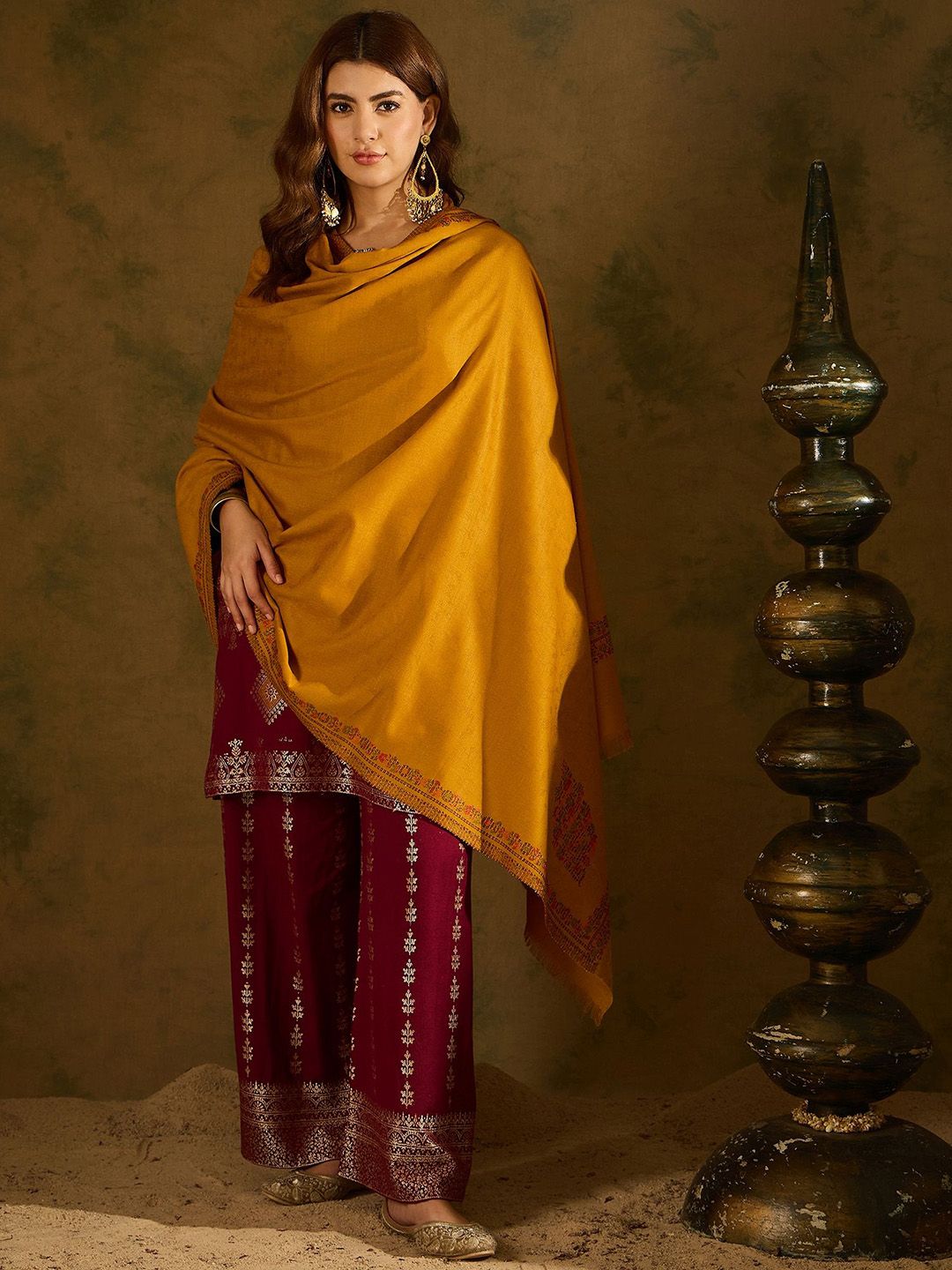 SAHASIKA Ethnic Motifs Woven Design Pashmina Shawl-picture-29