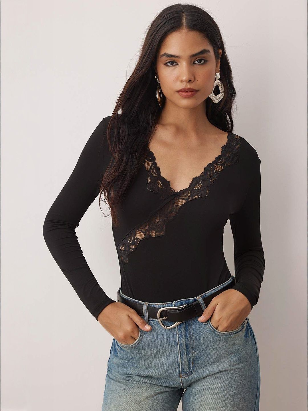 Trendyol Women Solid V-Neck Bodysuit