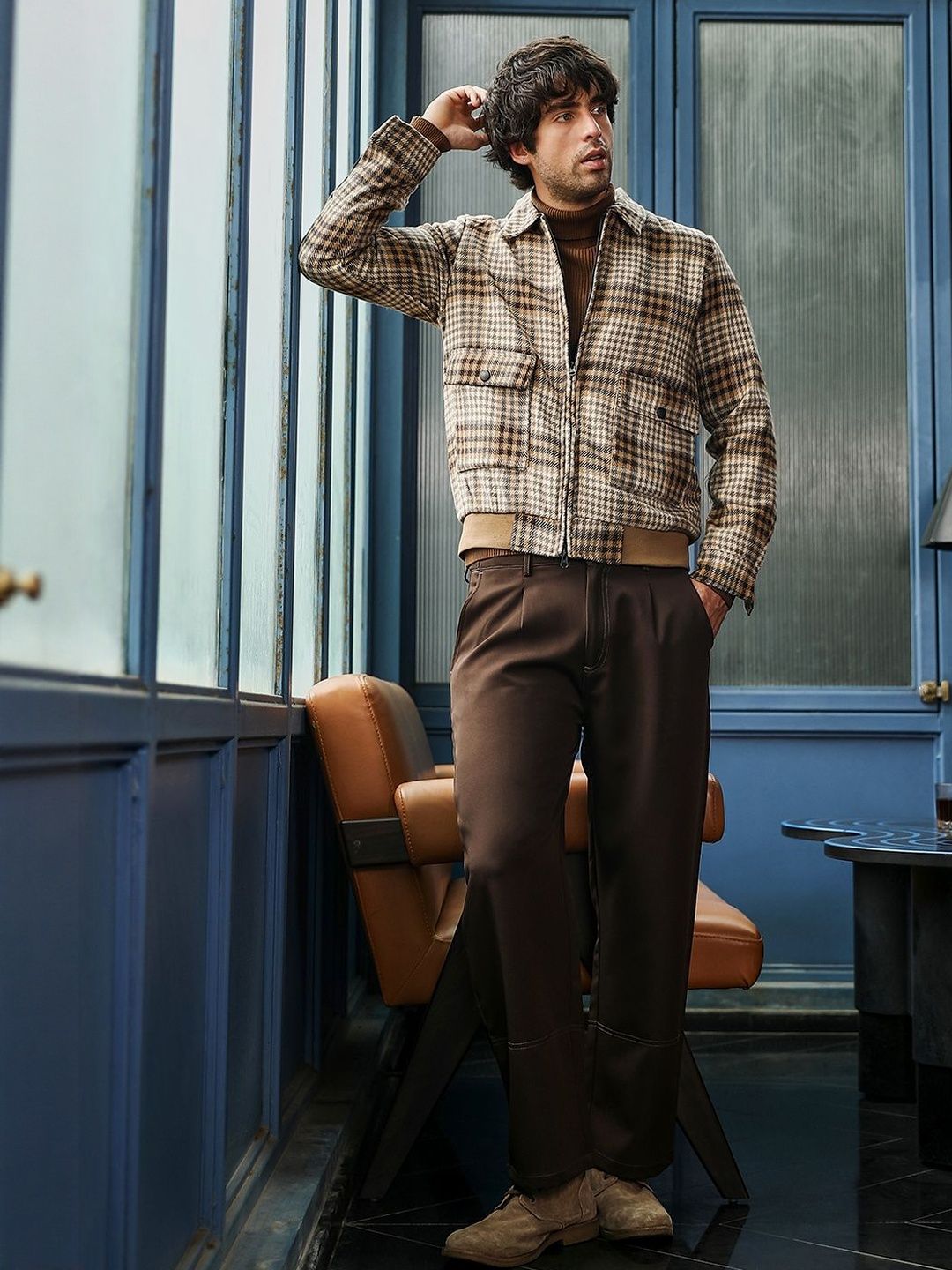 Campus Sutra Men Checked Lightweight Bomber Jacket-image-33