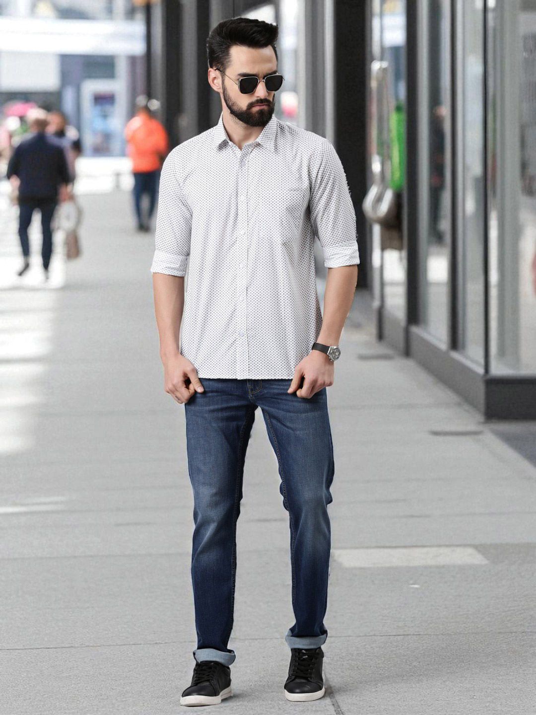 THE SOUL PATROL Men Smart Regular Fit Geometric Printed Spread collar Casual Shirt-image-20