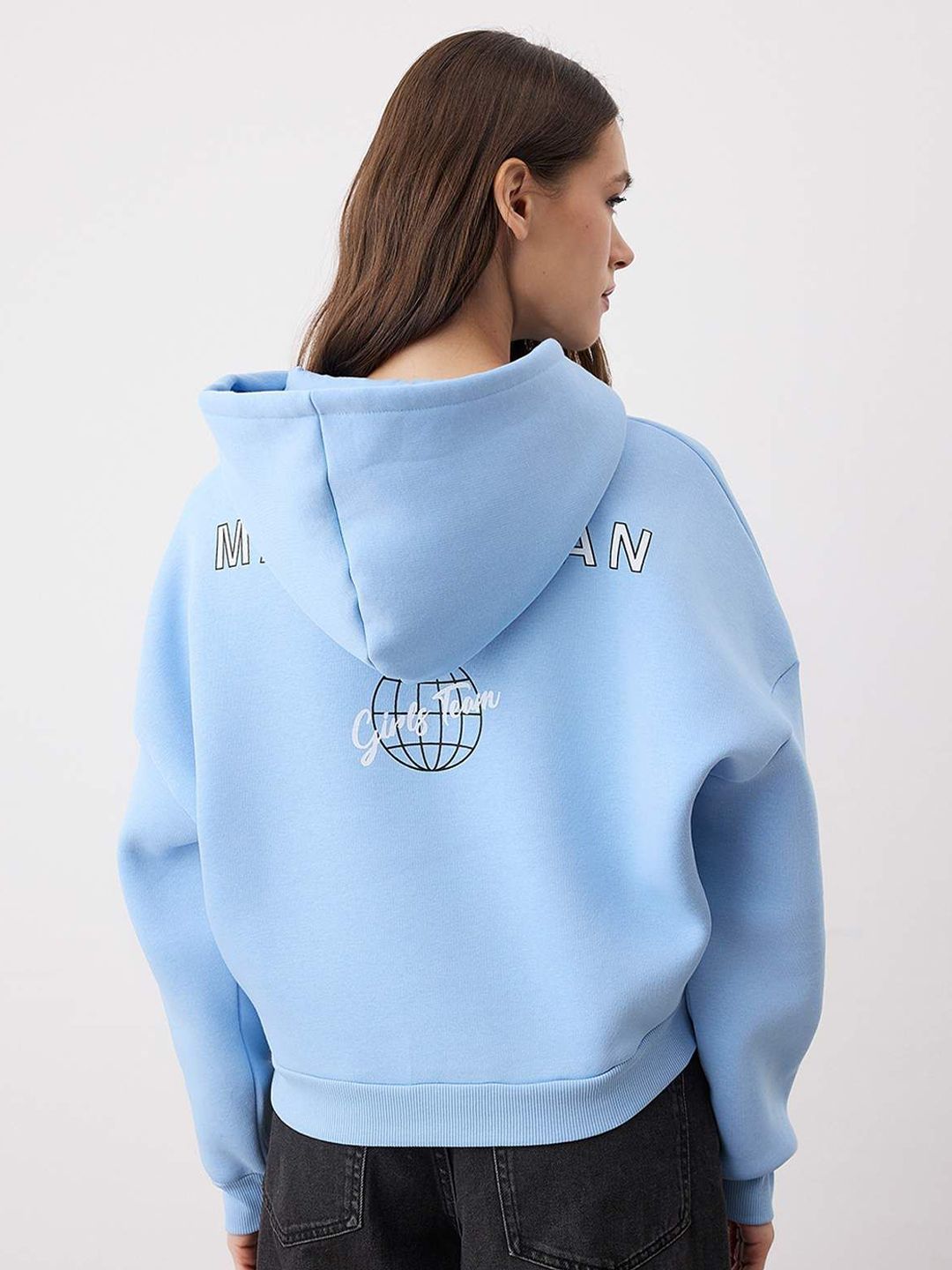 Trendyol Women Printed Hooded Pullover Oversized Sweatshirt-picture-55