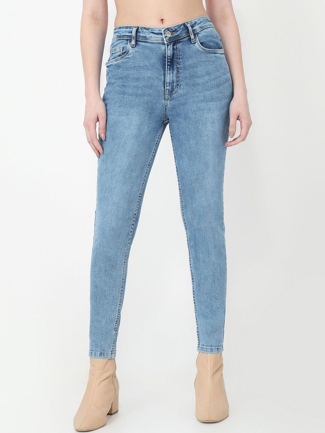Kraus Jeans Women Skinny Fit High-Rise Light Fade Jeans-picture-53