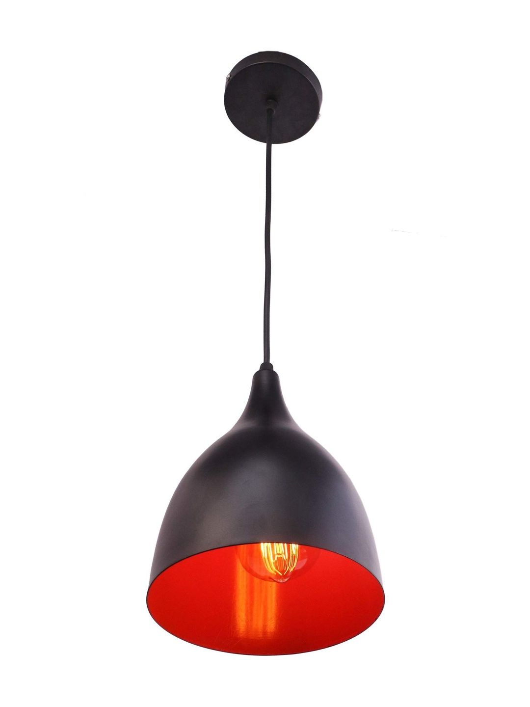 1ST TIME Black & Red Textured Bell Shaped Hanging Ceiling Lamp-image-16
