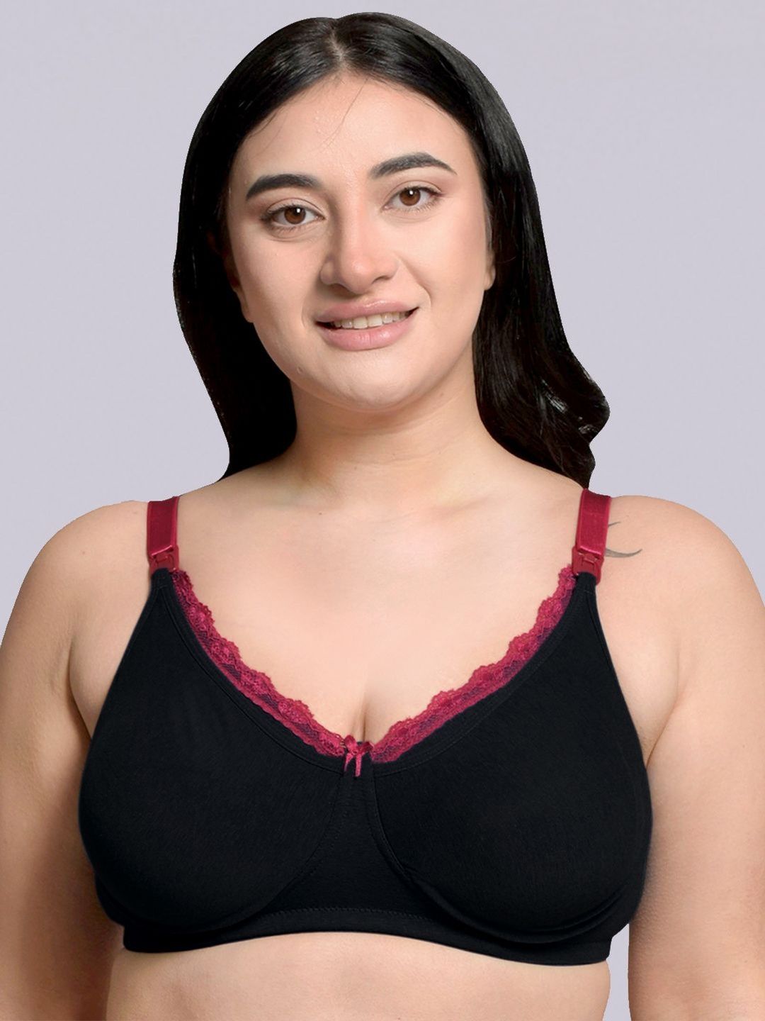 Inner Sense Plus Size Full Coverage Non Padded Laced Anti Odour Anti Microbial Nursing Bra-picture-41