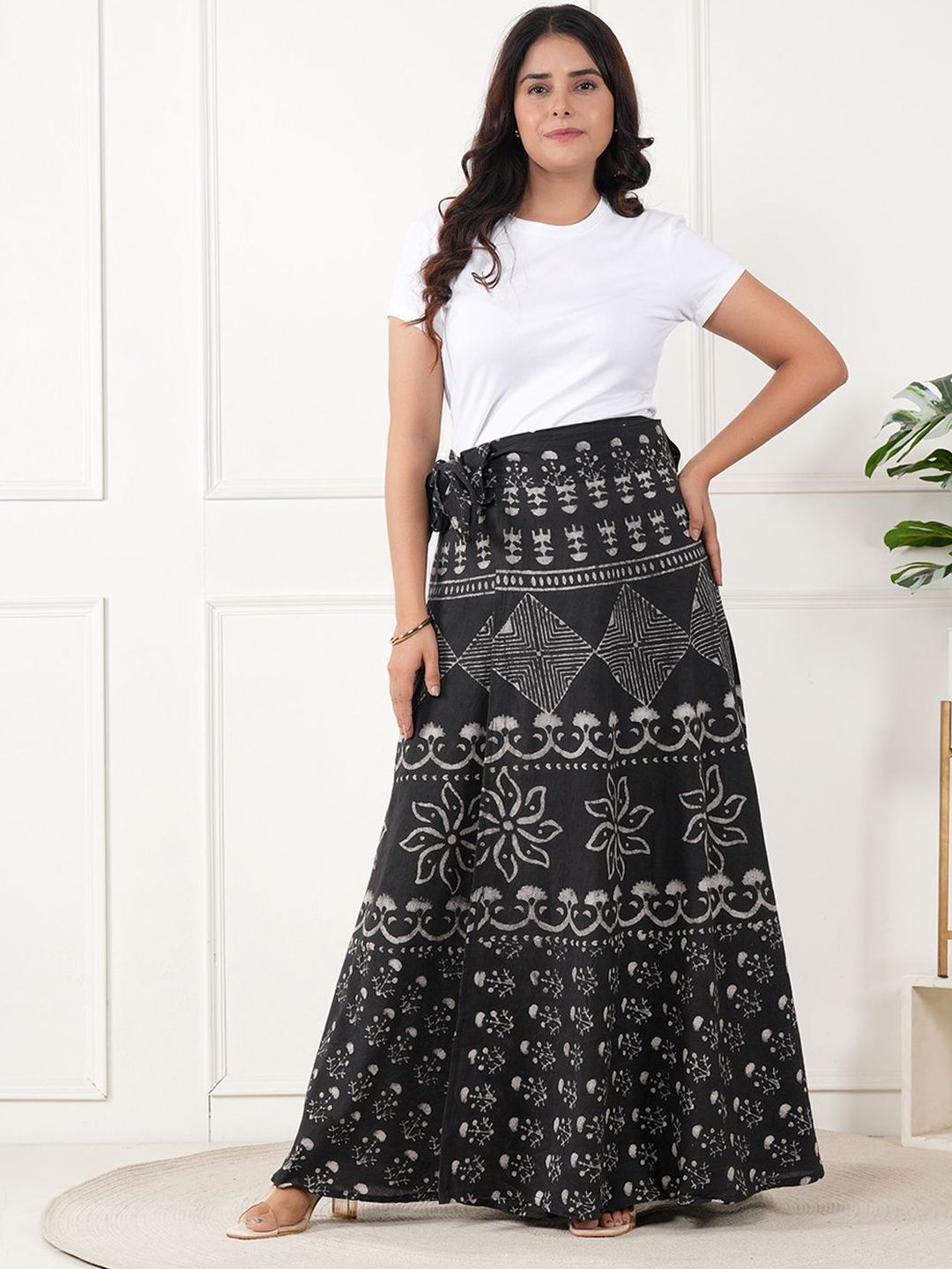 Style Shoes Women Printed Cotton Maxi Wrap Skirts-picture-34