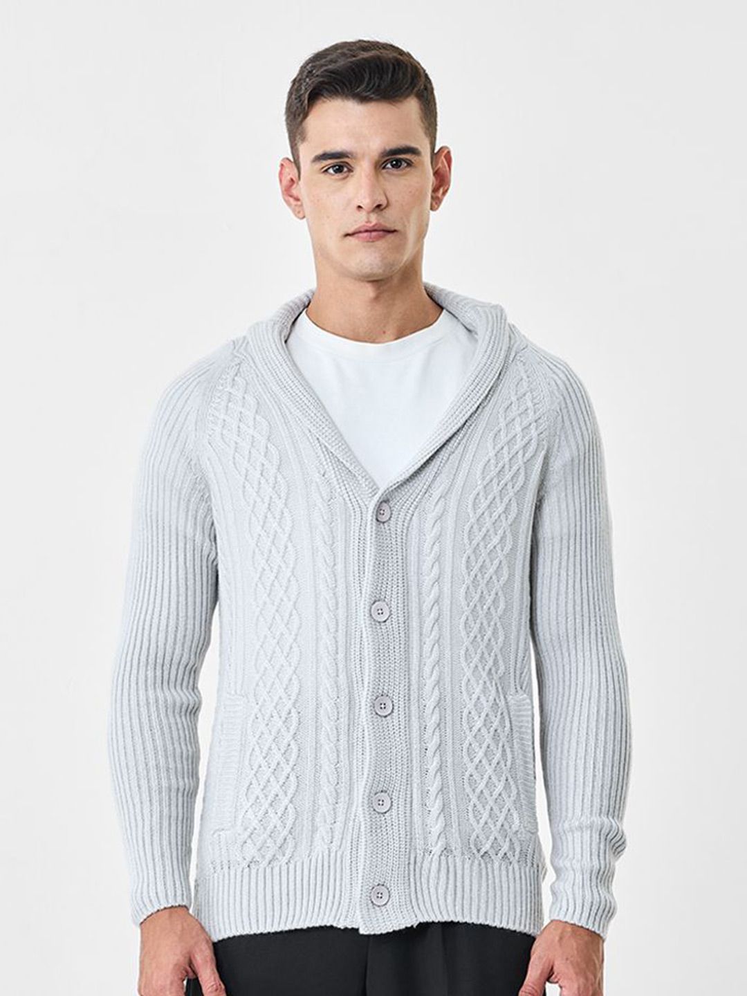 Snitch Men Cable Knit Cardigan-picture-44