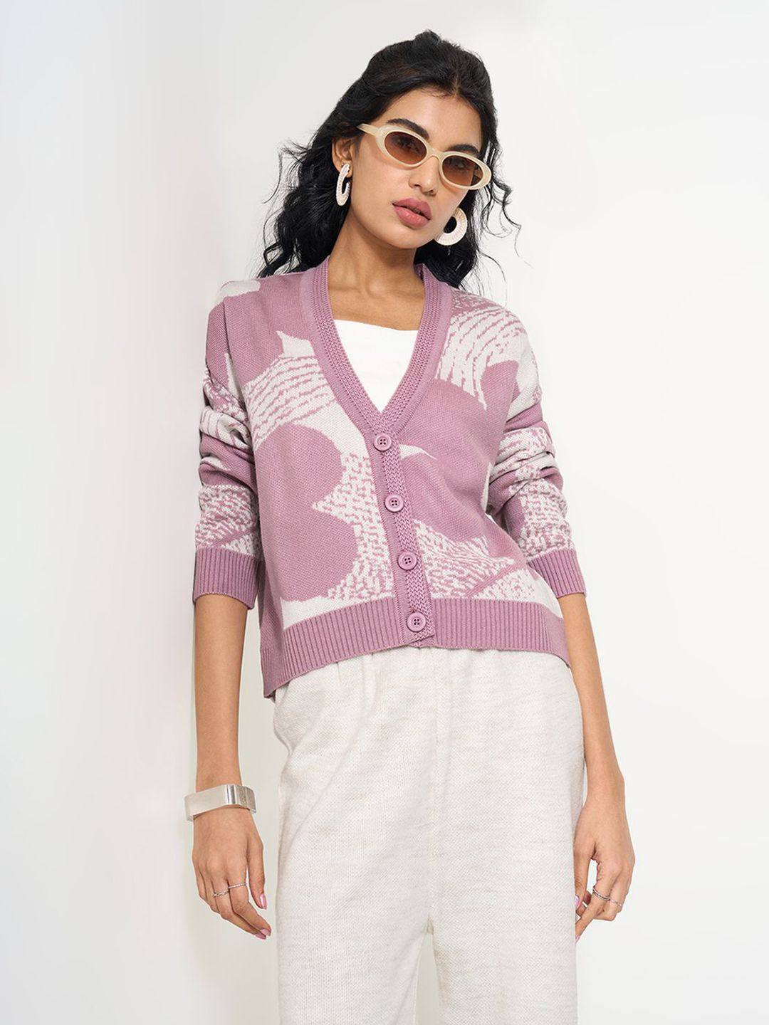 AKKRITI BY PANTALOONS Women Printed Crop Cardigan-picture-34