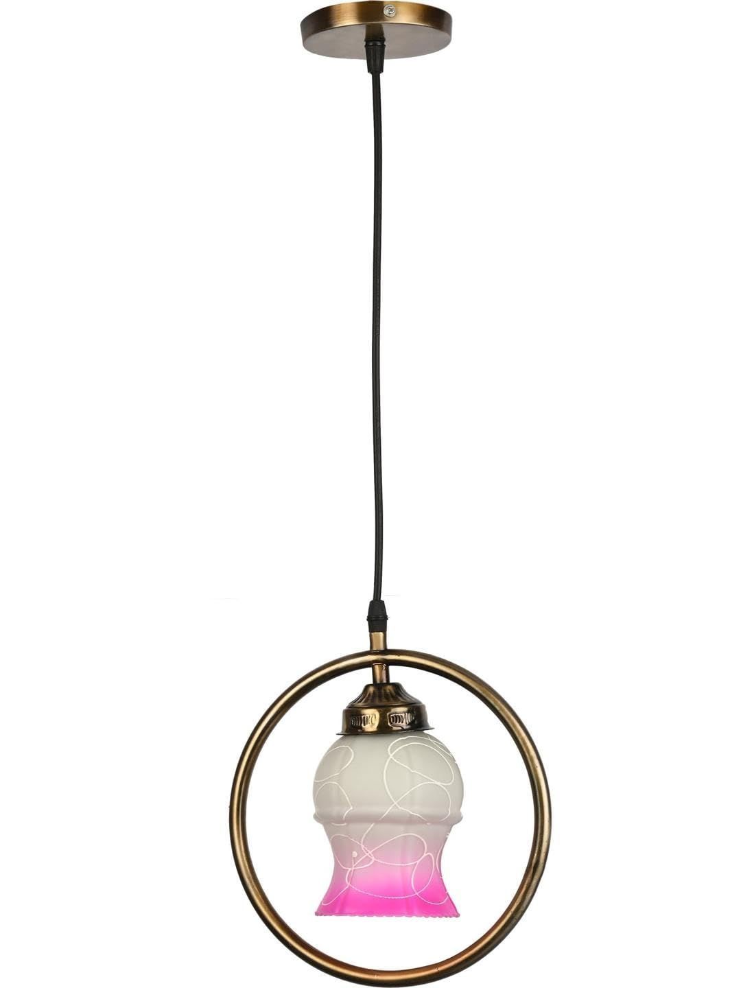 1ST TIME White & Pink Textured Bell Ceiling Lamp-picture-16