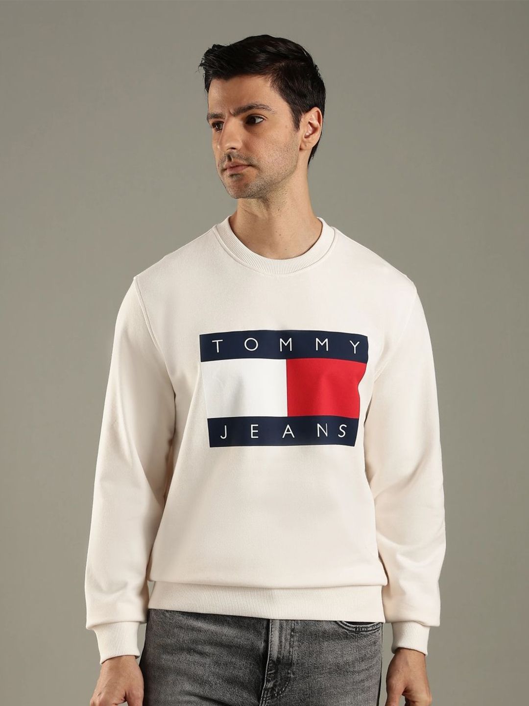 Tommy Hilfiger Men Brand Logo Printed Round Neck Sweatshirt-picture-44