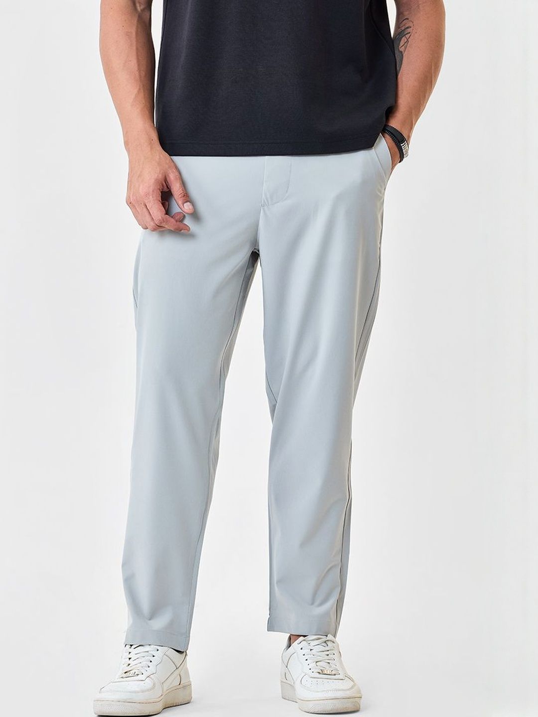 Snitch Men Light Grey Mid-Rise Regular Fit Trouser-picture-17