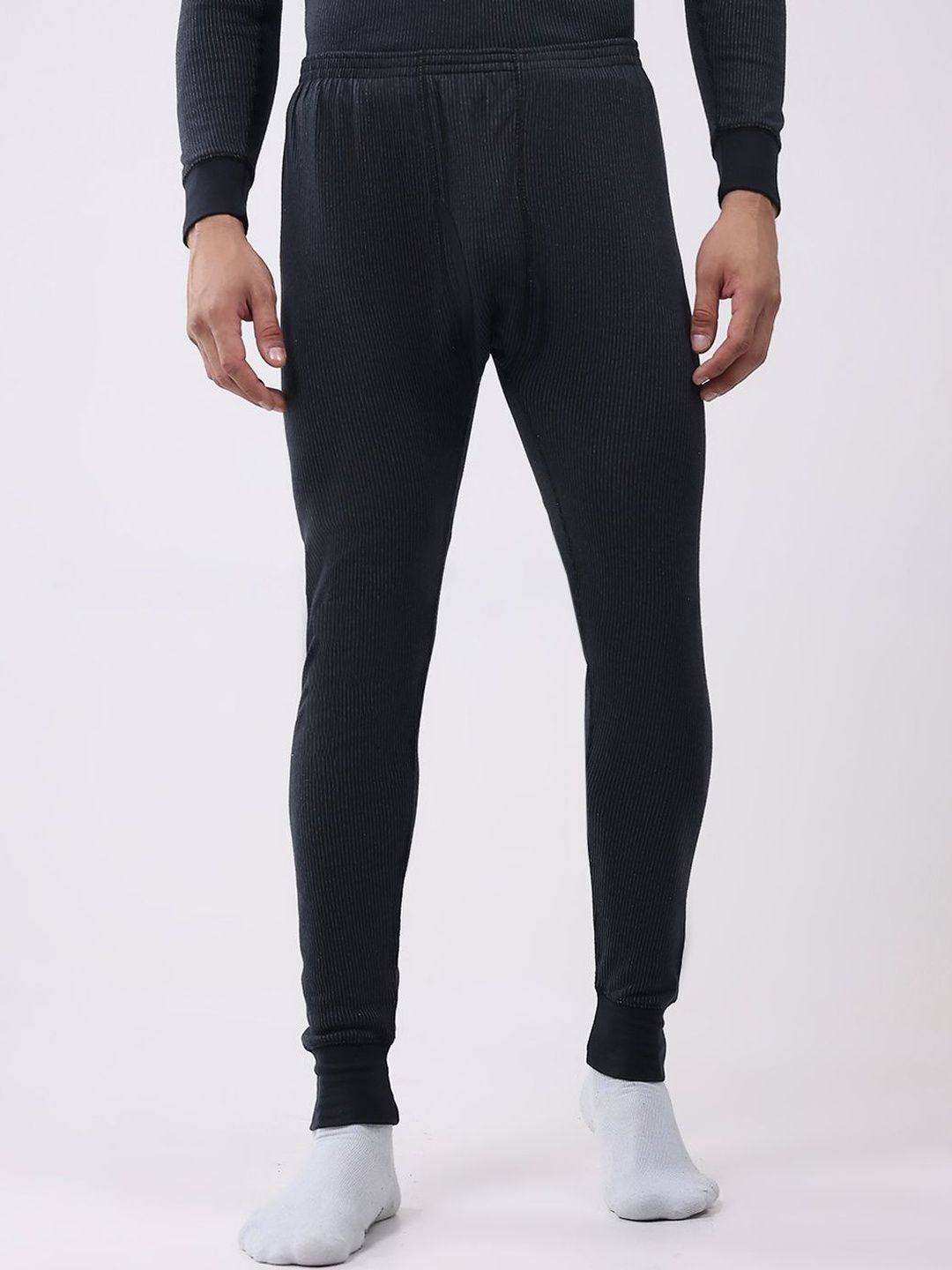 Monte Carlo Men Ribbed Regular Fit Mid-Rise Cotton Thermal Bottom-picture-37