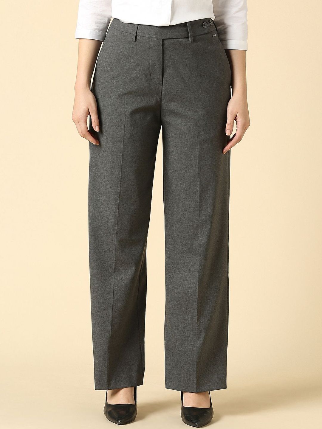 Allen Solly Woman Women Mid-Rise Regular Fit Formal Trousers