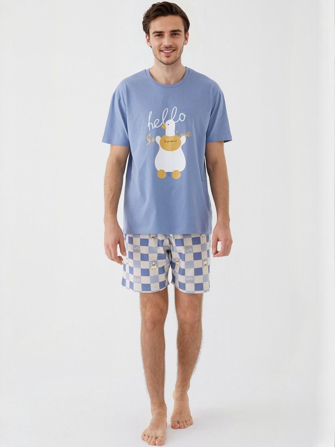 Trendyol Men Printed T-shirt and Shorts Night suit-picture-42
