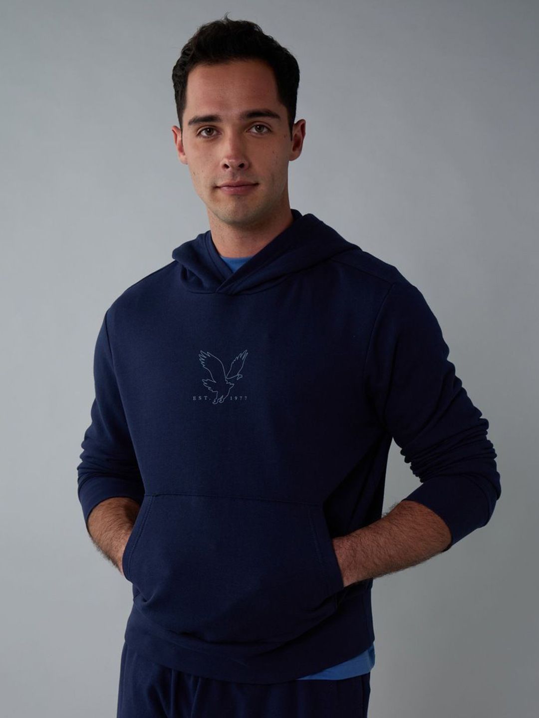 AMERICAN EAGLE OUTFITTERS Men Printed Hooded Sweatshirt