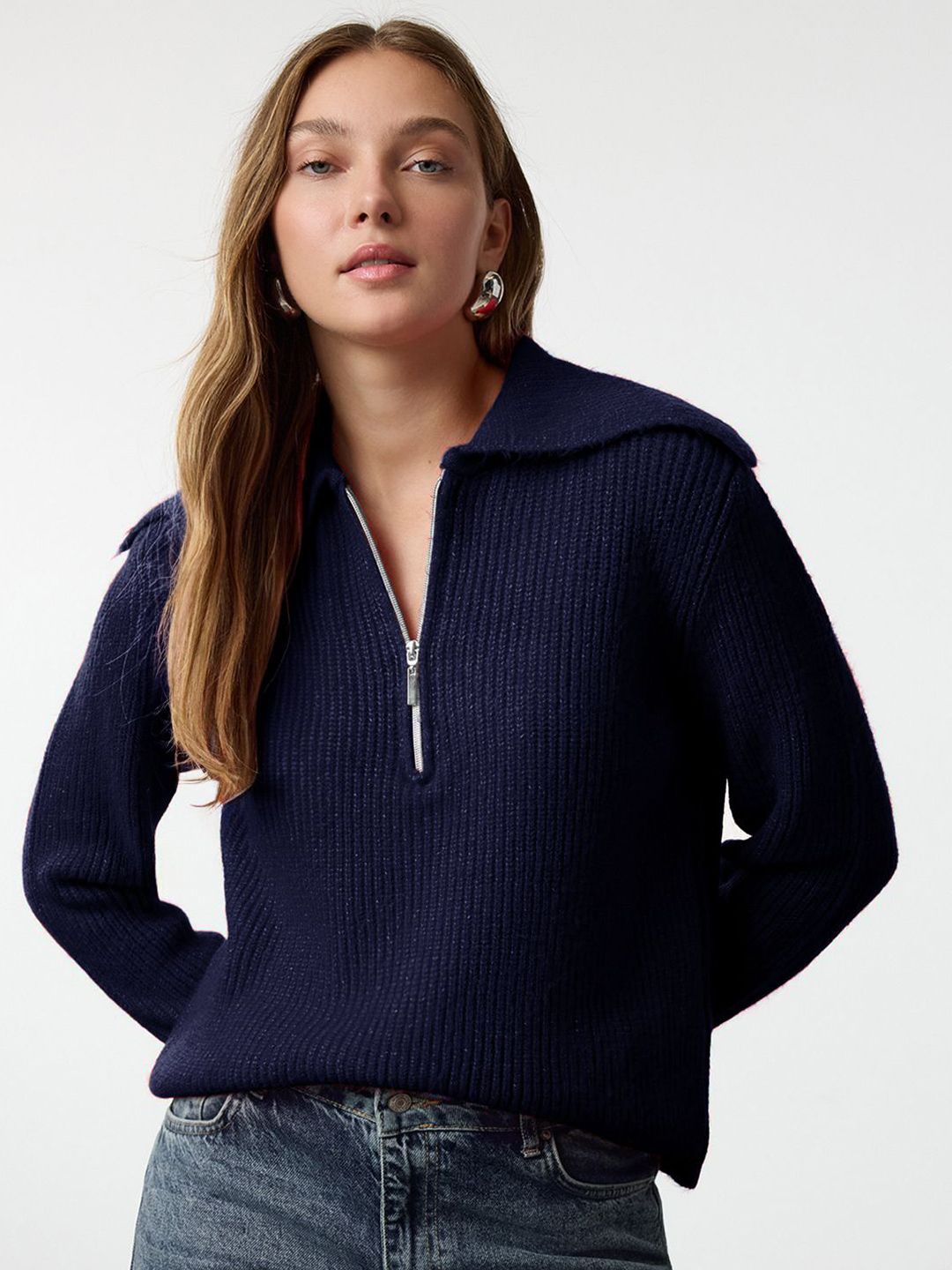 Trendyol Women Shirt Collar Long Sleeves Pullover-picture-11