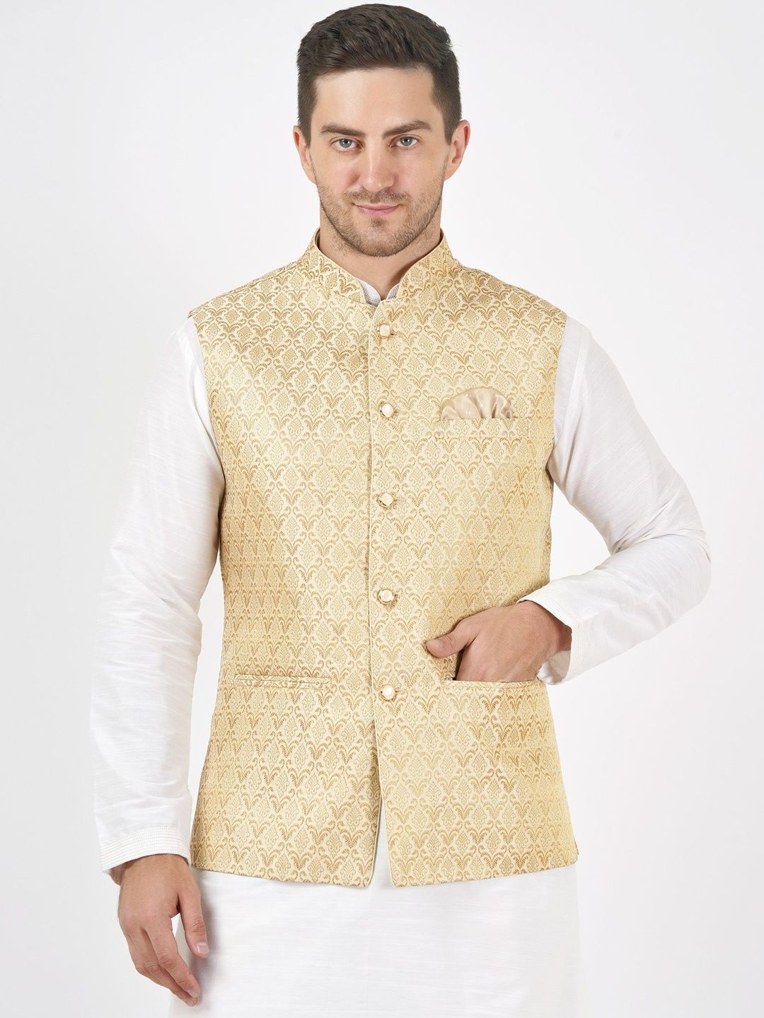 Badoliya & Sons Men Woven Design Nehru Jackets-picture-13