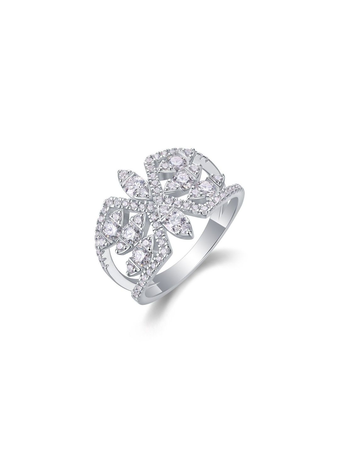 MYSTICFLAVIA Milano Blossom Radiance Moissanite Silver Ring-image-7