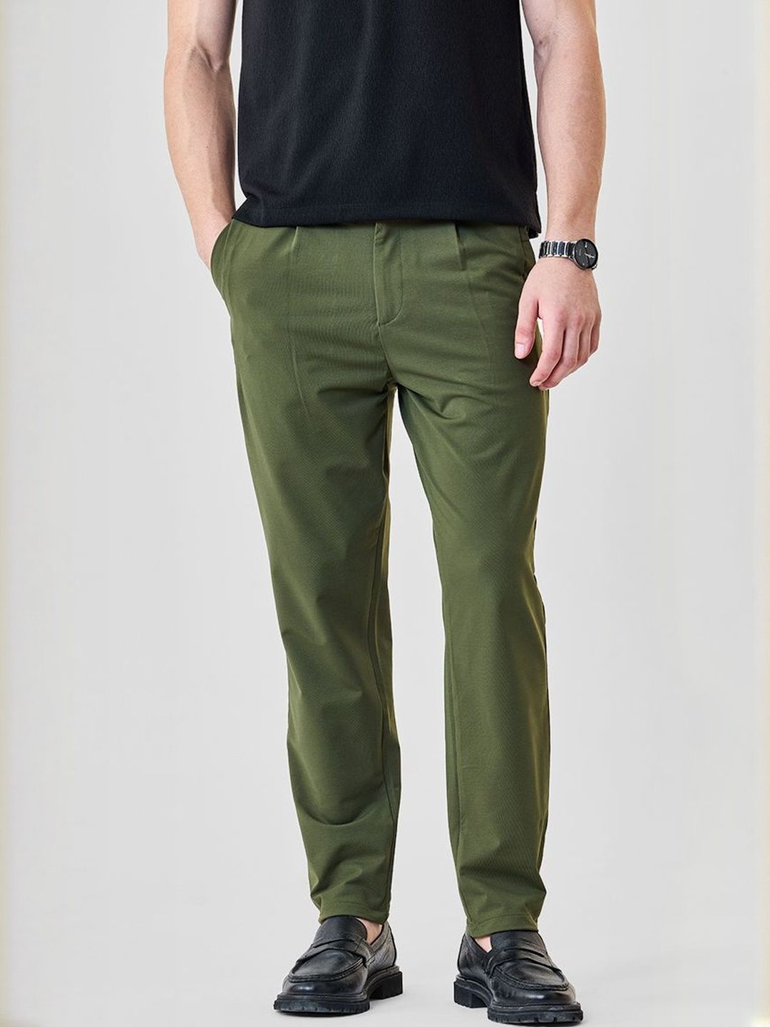Snitch Men Relaxed Fit Mid-Rise Regular Trousers-picture-21