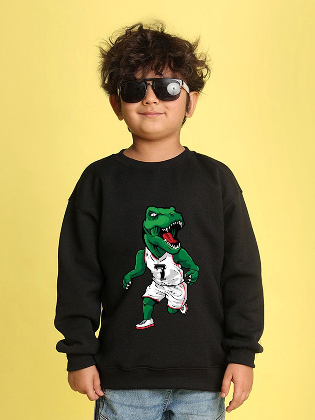 NUSYL Boys Crocodile Runner Text Printed Oversized Sweatshirt-picture-53