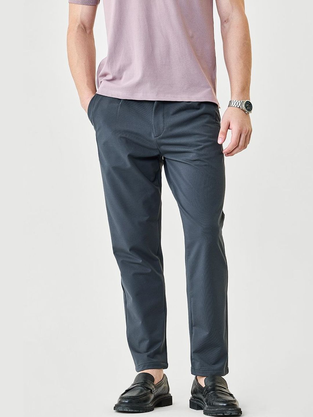 Snitch Men Relaxed Fit Mid-Rise Regular Trousers-picture-22