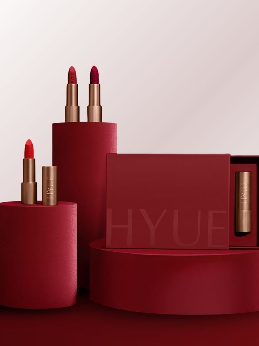 HYUE Set Of 3 Long Lasting Velvette Matte Lipstick - 4.2 g Each - Red Hot Riot & Mulberry-image-31