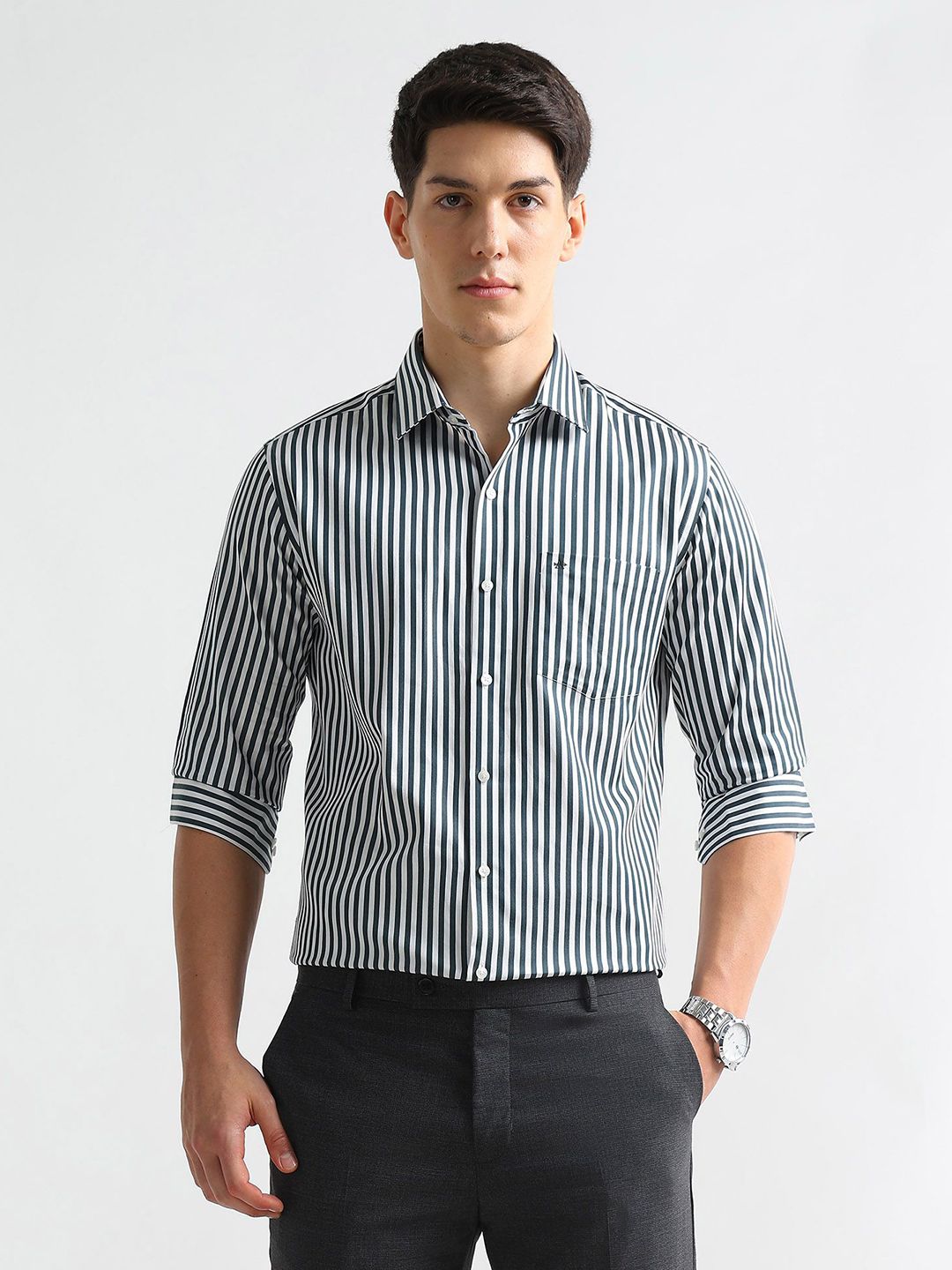 Arrow Men Slim Fit Striped Casual Shirt-picture-43