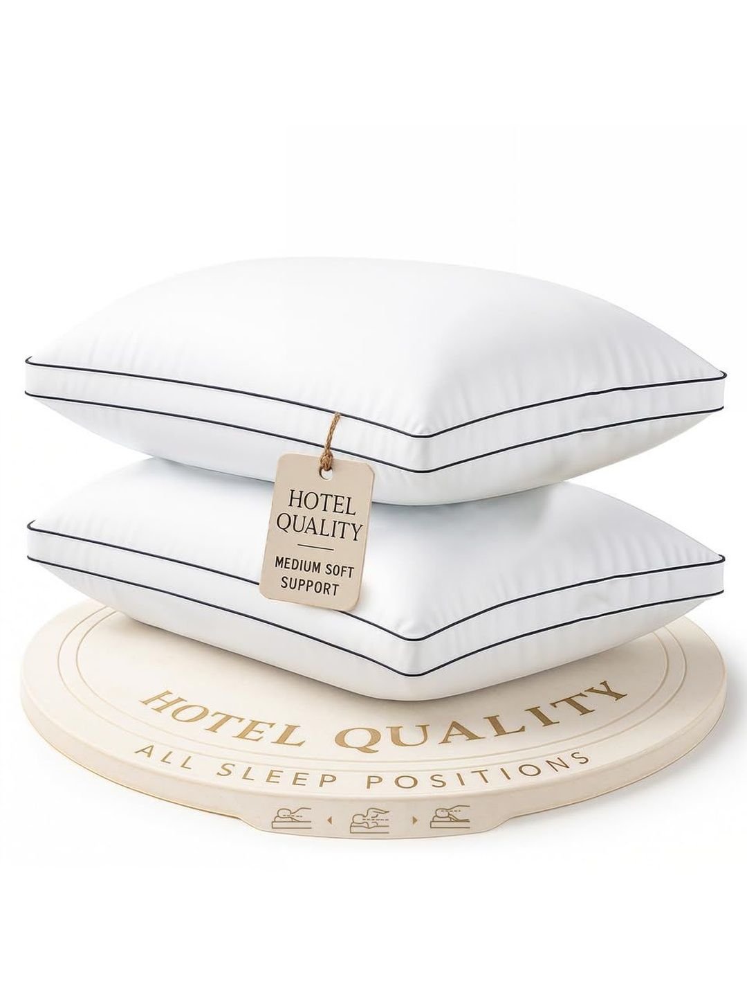 LANE LINEN White Set of 2 Polyester Sleep Pillow-picture-16