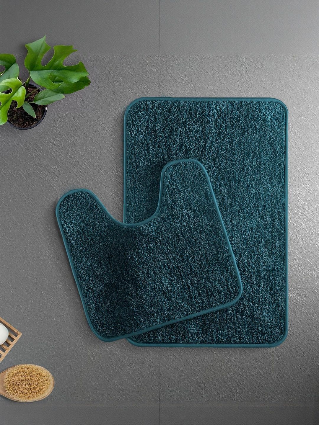 LUXEHOME INTERNATIONAL Teal 2 Pieces Textured 2200 GSM Anti-Kid Bath Mat-picture-29