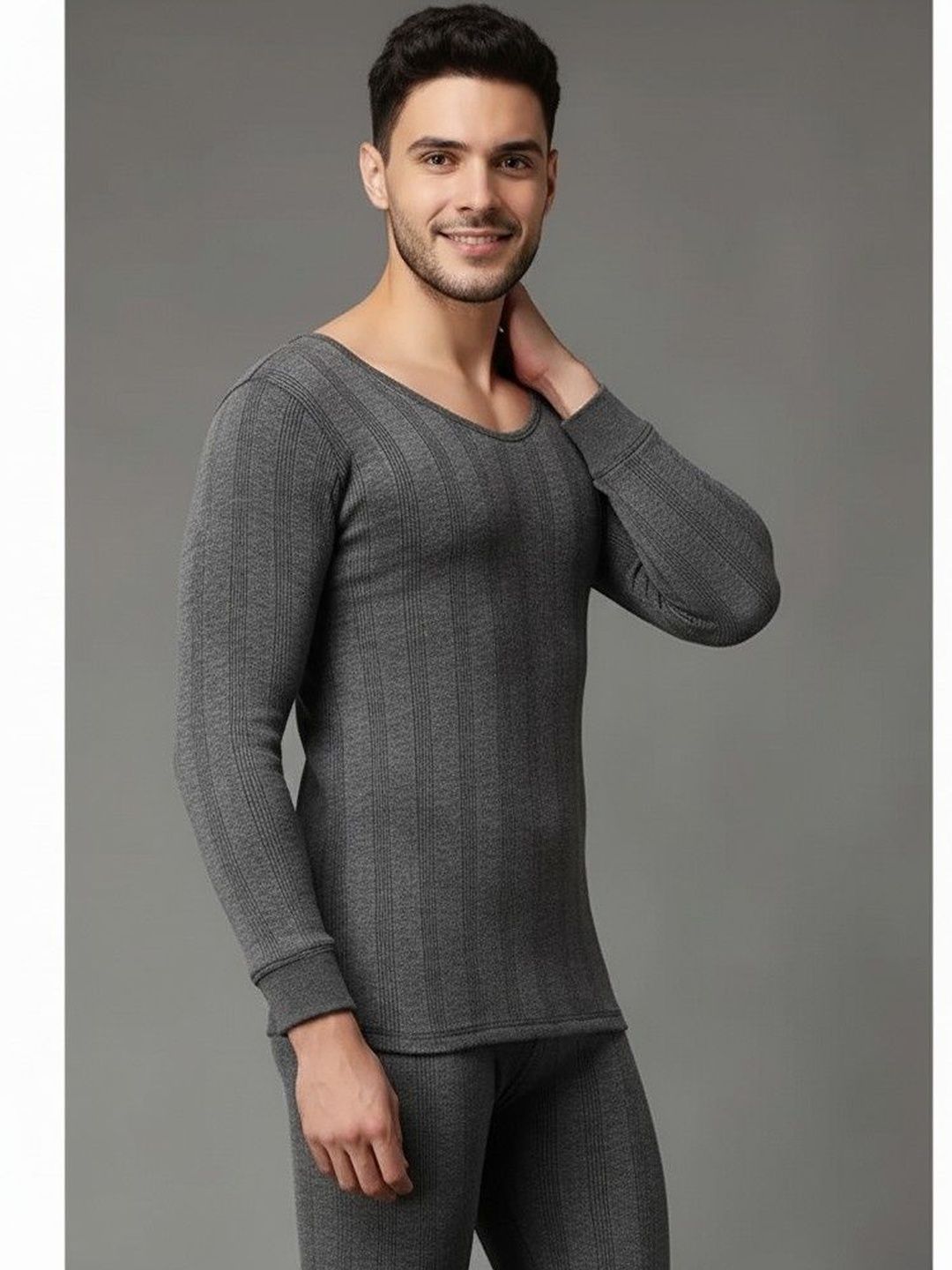 UNDERLOOP Men Striped Thermal Tops-picture-36