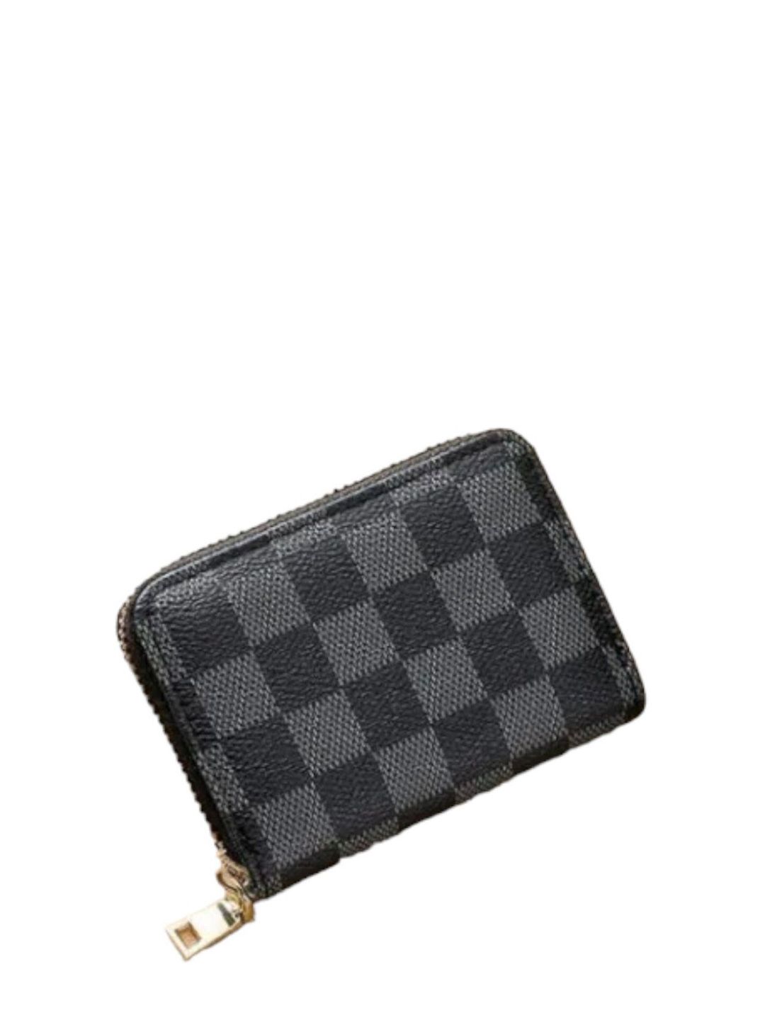 WATCHSTAR Unisex Checked Leather Card Holder-picture-25