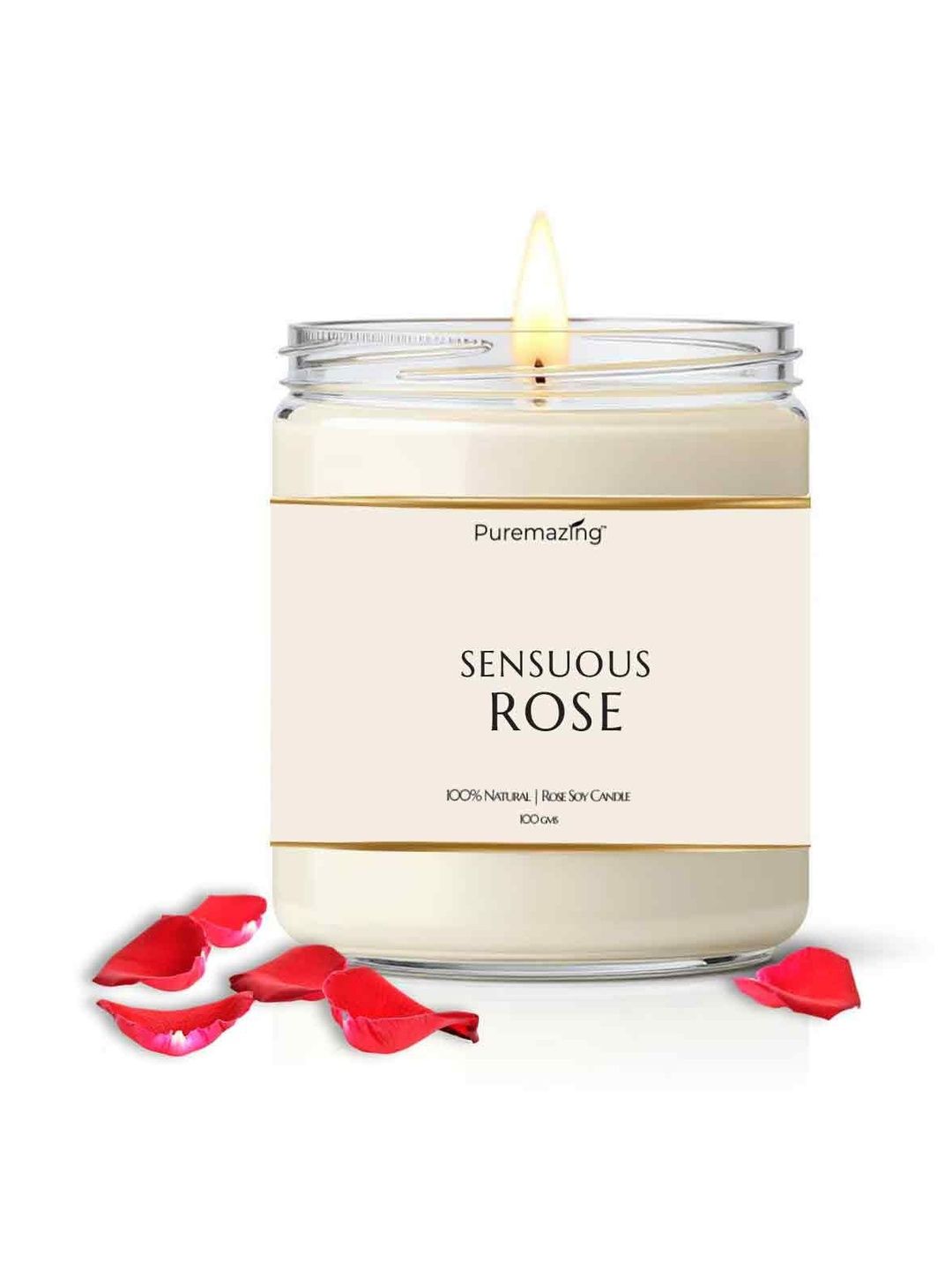 Puremazing Scented 1 Wicks Rose Round Jar Candle-picture-58