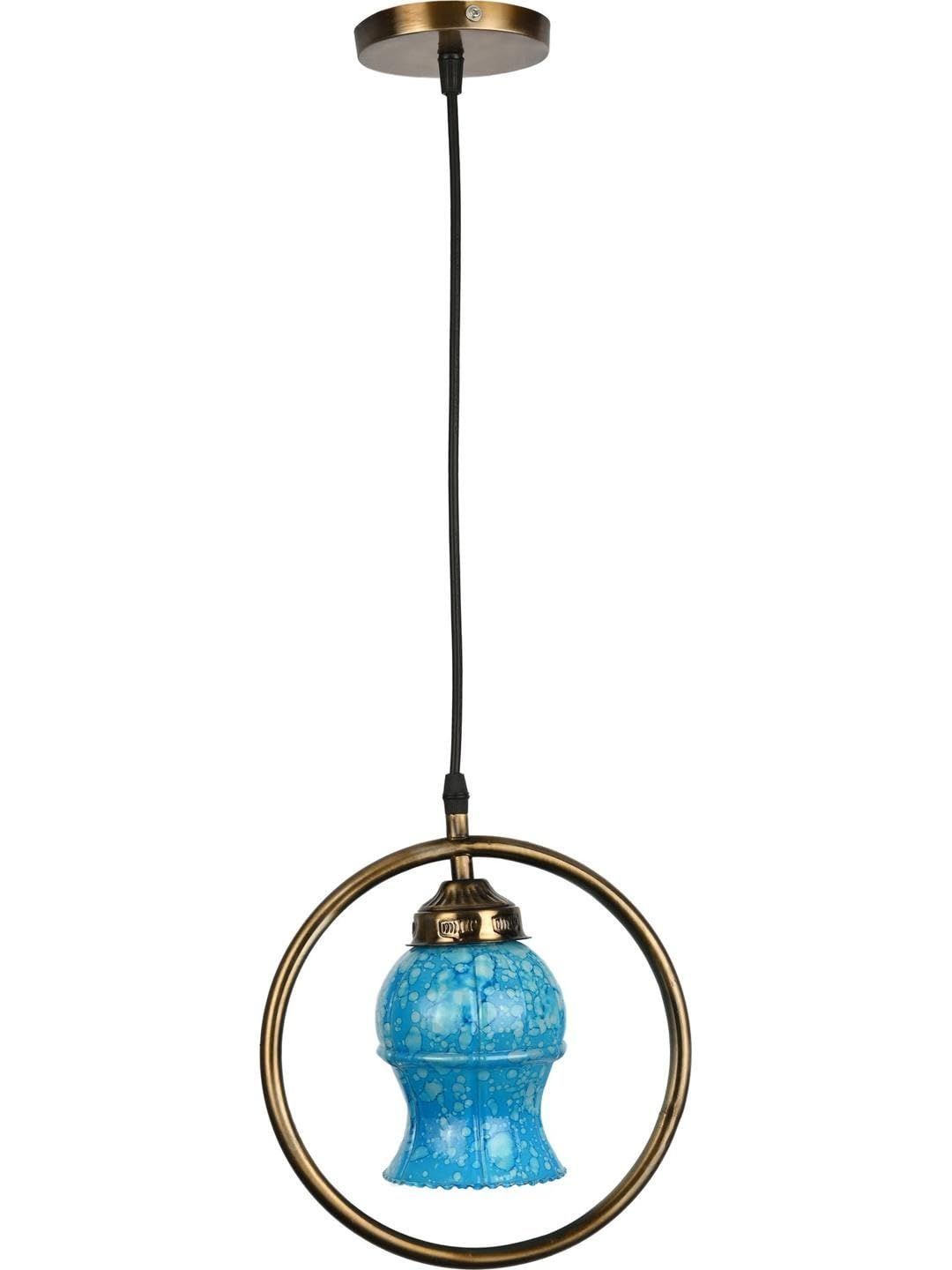 1ST TIME Blue & White Textured Spherical Ceiling Lamp-image-31
